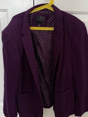 The Limited Deep Purple Women's Blazer with Polka Dot Lining